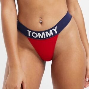 TOMMY HILFIGER SEAMLESS THONG PEACOAT APPLE RED BLUE WHITE SIZE XL